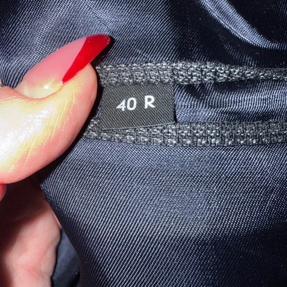 John Weitz 100% Wool Blazer Men's 40R Gray Textured Vintage Classic Suit Jacket - Picture 5 of 5